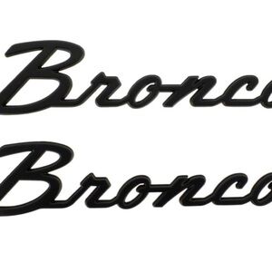 2021-2024 Bronco Matte Black Script Heritage Fender Emblems Pair NIP